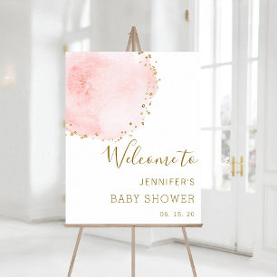 Affiche de bienvenue pour Baby Shower Blush Floral