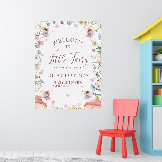Affiche de bienvenue pour Baby Shower Jardin de Fé