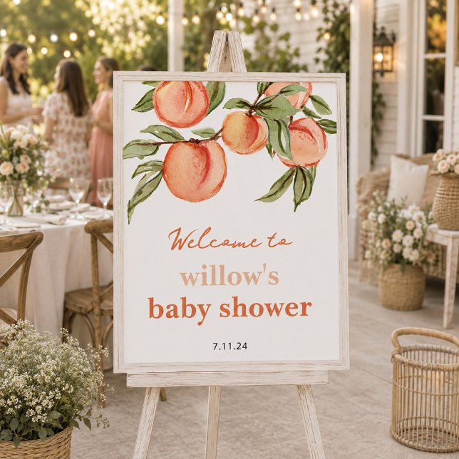 Affiche de bienvenue pour Baby Shower Sweet Peach (Créateur téléchargé)