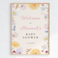 Affiche de bienvenue pour Baby Shower Wildflower