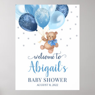 Affiche de bienvenue pour bébé Ourson Mignon à pei