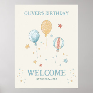 Affiche de bienvenue pour fête d'anniversaire Ball