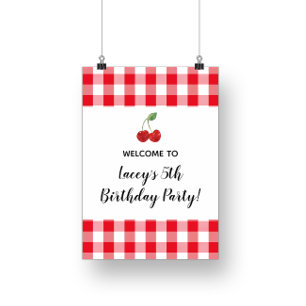 Affiche de bienvenue pour fête d'anniversaire Ceri