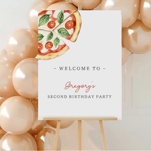 Affiche de bienvenue pour fête d'anniversaire Pizz (Créateur téléchargé)