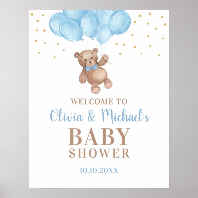 Affiche de bienvenue pour la fête de baby shower O (Devant)