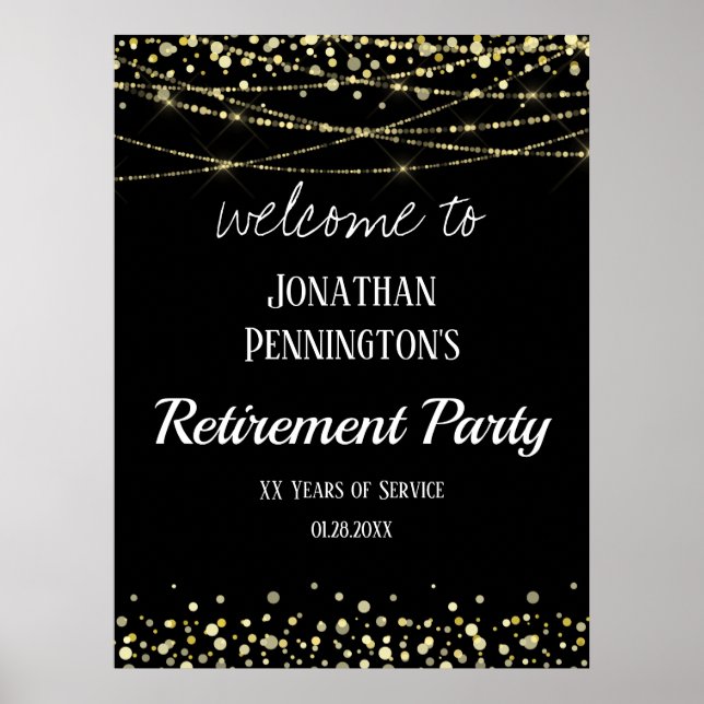 Affiche de bienvenue pour la fête de retraite (Devant)