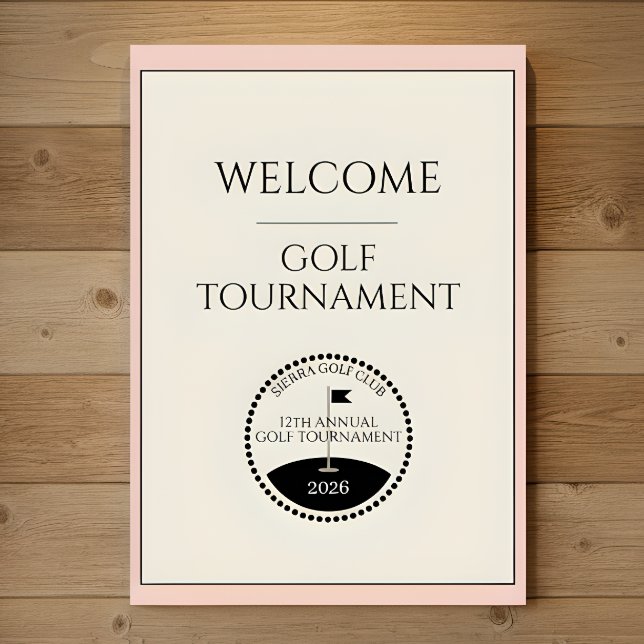 Affiche de bienvenue pour le tournoi de golf fémin (Créateur téléchargé)