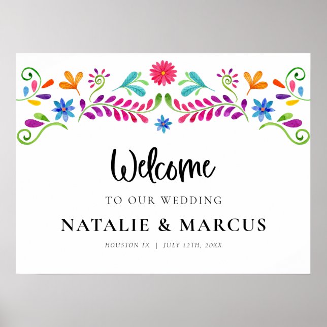 Affiche de bienvenue pour mariage Fiesta mexicaine (Devant)