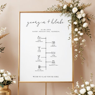 Affiche de bienvenue pour un calendrier de mariage