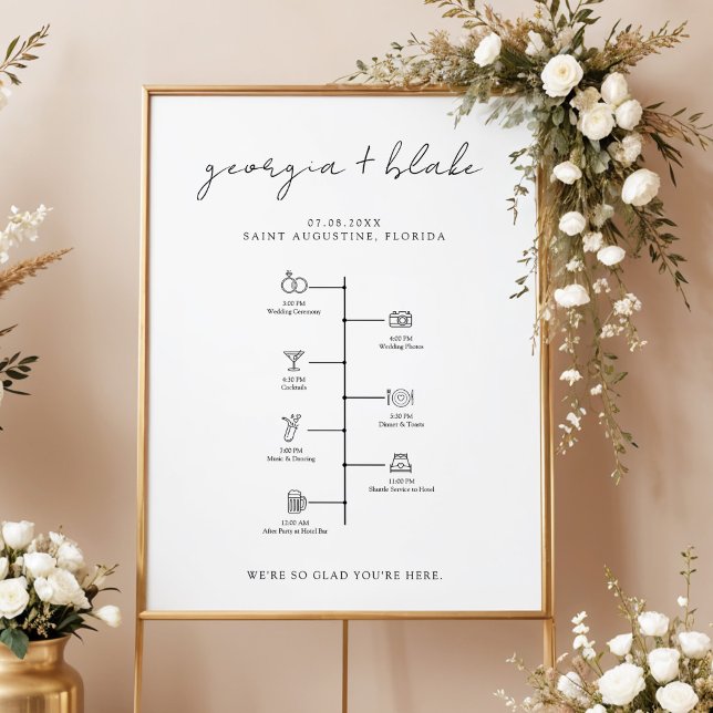 Affiche de bienvenue pour un calendrier de mariage (Créateur téléchargé)