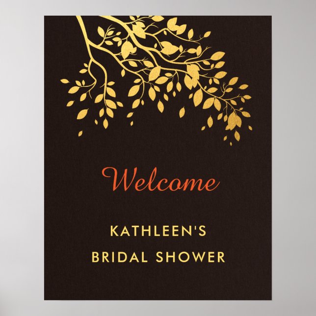 Affiche de bienvenue pour une baby shower automnal (Devant)