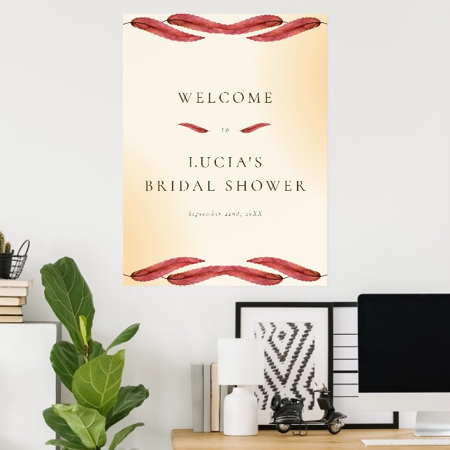 Affiche de bienvenue pour une Baby Shower Calligra (Bureau à domicile)