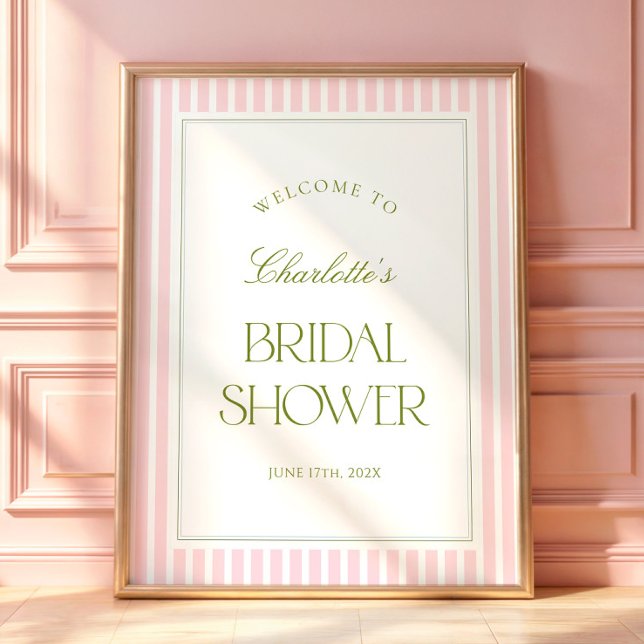 Affiche de bienvenue pour une baby shower rose et  (Créateur téléchargé)