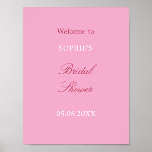 Affiche de bienvenue pour une baby shower rose mag