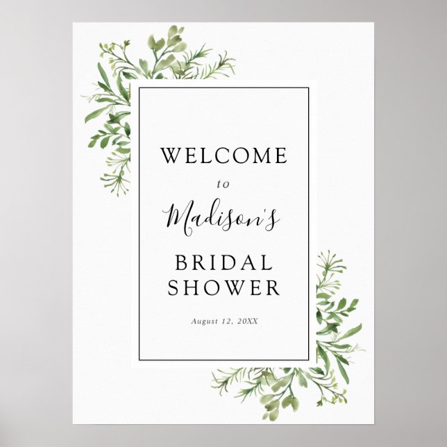 Affiche de bienvenue pour une Baby Shower Simple V (Devant)