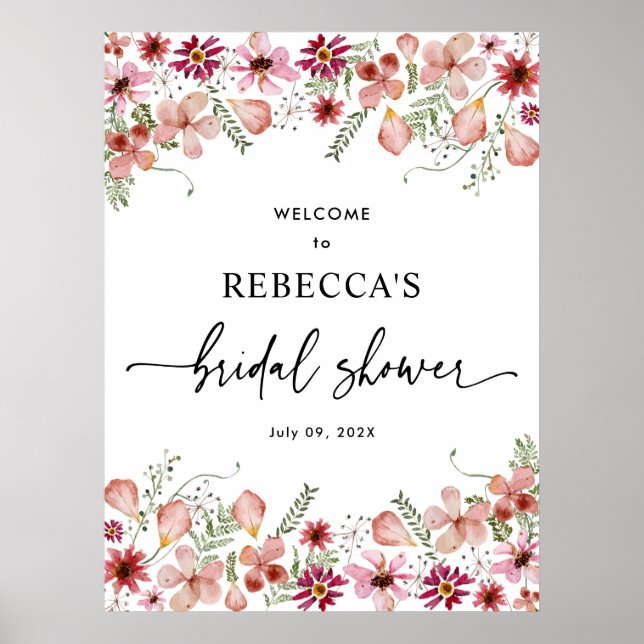Affiche de bienvenue pour une baby shower sur le t (Devant)