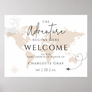 Affiche de bienvenue pour une baby shower sur le t