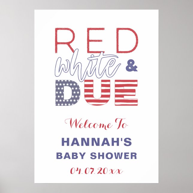 Affiche de bienvenue pour une fête de baby shower  (Devant)