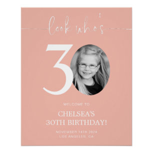 Affiche de bienvenue rose 30e anniversaire   Regar