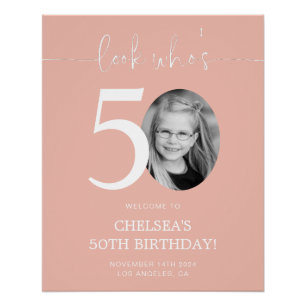 Affiche de bienvenue rose 50e anniversaire   Regar