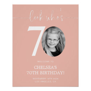 Affiche de bienvenue rose 70e anniversaire   Regar