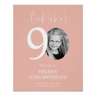 Affiche de bienvenue rose 90e anniversaire   Regar