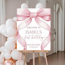 Affiche de bienvenue rose Bow, 1ère naissance édit