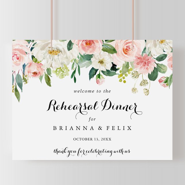 Affiche de bienvenue simple pour le dîner de répét (Créateur téléchargé)