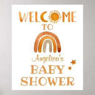 Affiche de bienvenue Sunshine, Moon, Rainbow et St