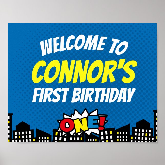 Affiche de bienvenue Superhero (Devant)