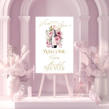 Affiche de bienvenue Vino avant Vows Fête des mari