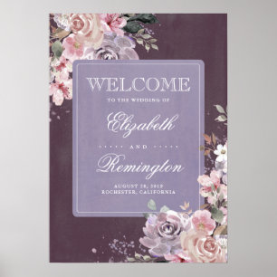 Affiche de bienvenue vintage de Mariages floraux