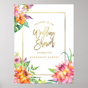 Affiche de bienvenue wedding shower Aquarelles t