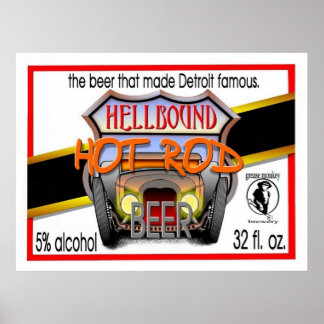 affiche de bière de canne à eau chaude