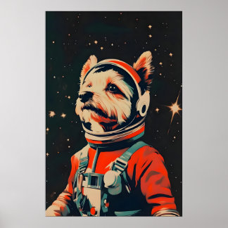 Affiche de Biewer Terrier astronaute, Biewer Terri