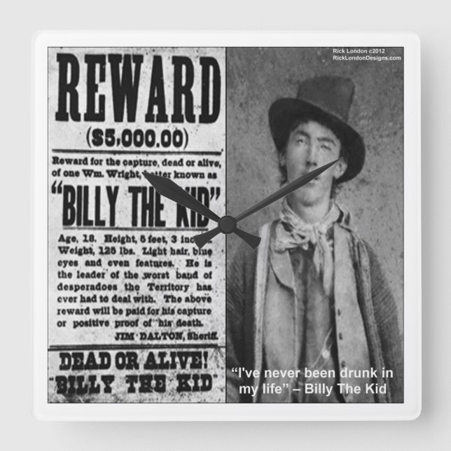Affiche de Billy The Kid Horloge murale (Recto)