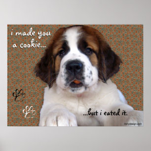 Affiche de biscuit de chiot de St Bernard