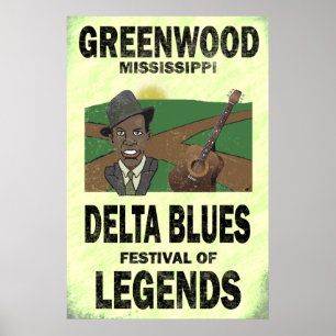 Affiche de bleus de delta de Greenwood Mississippi