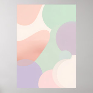 Affiche de blob abstrait pastel   Formes organique