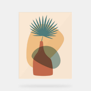 Affiche de Boho avec feuille tropicale