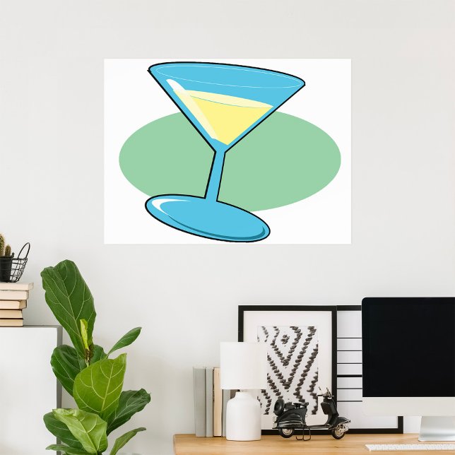 Affiche de boisson Martini dans un verre (Créateur téléchargé)