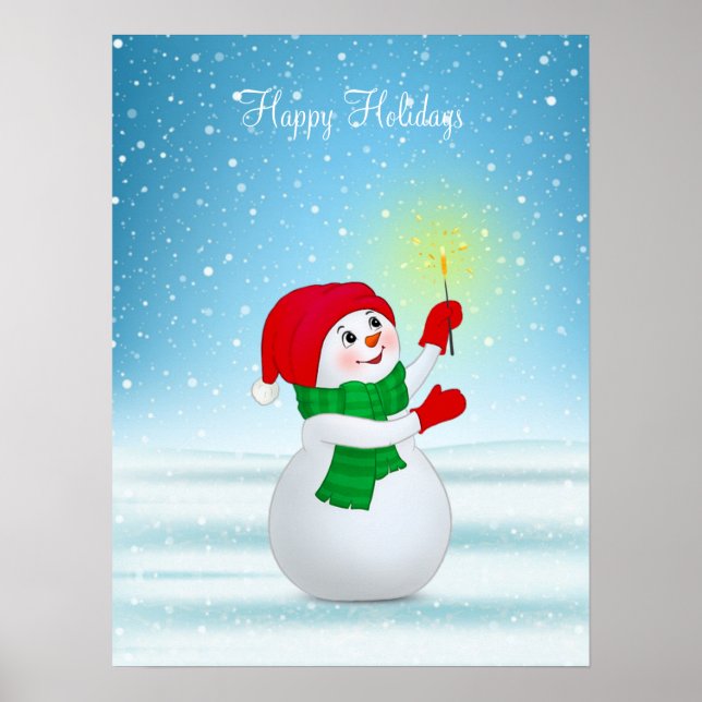 Affiche de bonhomme de neige de Noël (Devant)
