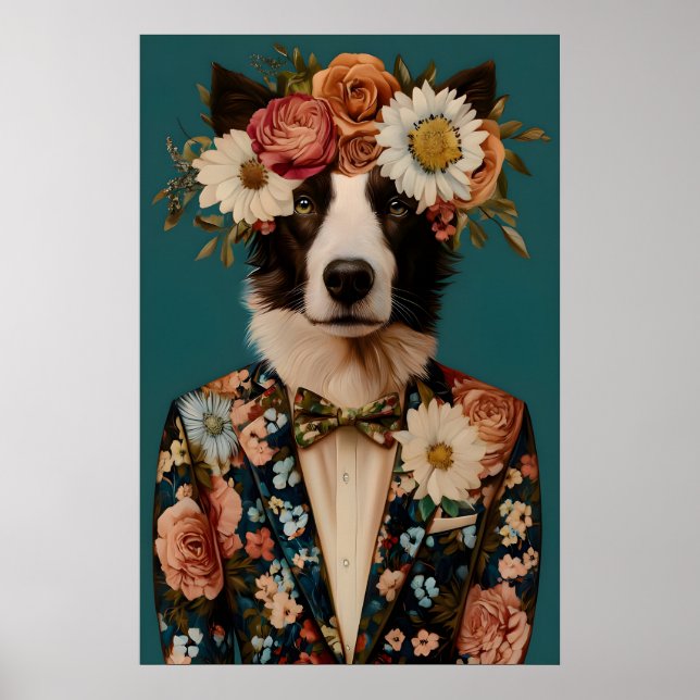 Affiche de Border Collie en costume, Border Collie (Devant)