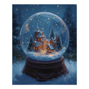Affiche de boule à neige de Noël
