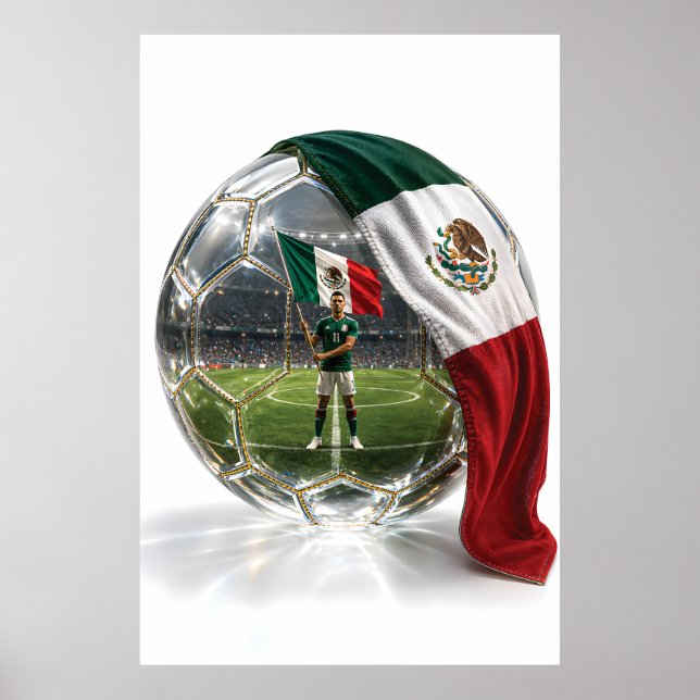 Affiche de boule de cristal de football mexicain  (Devant)