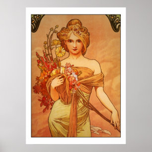 Affiche de bouquet d'Alphonse (Alfons) Mucha