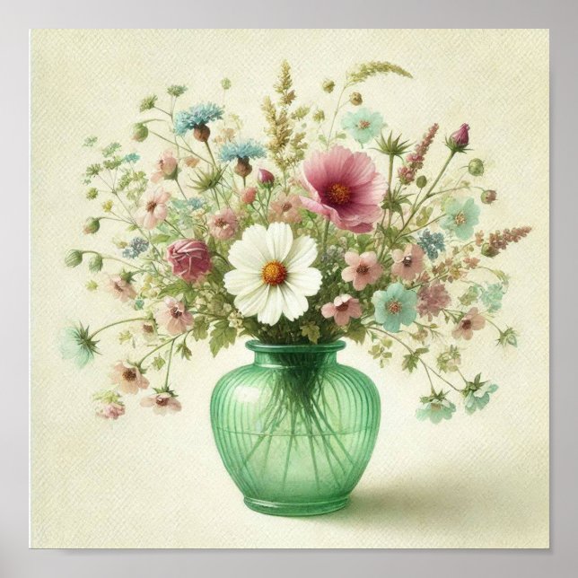 affiche de bouquet de fleurs (Devant)