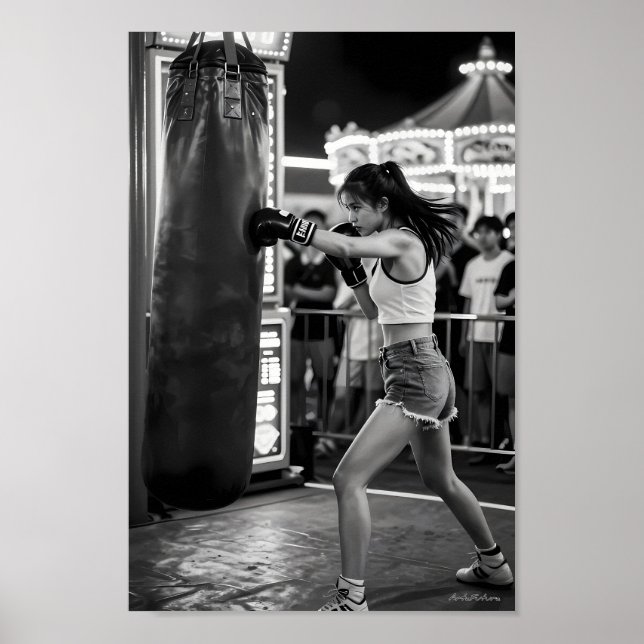 Affiche de boxe intrépide sous les lumières de la  (Devant)
