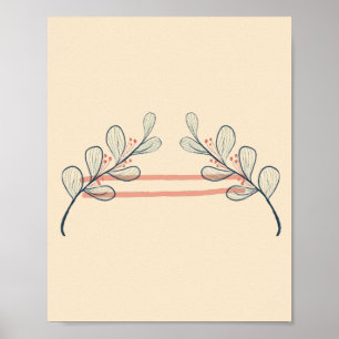 Affiche de branche botanique Bohème minimaliste