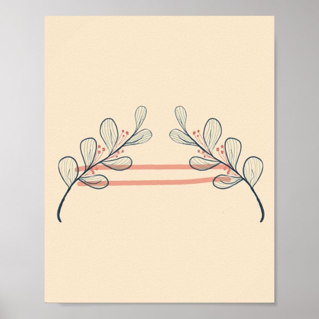 Affiche de branche botanique Bohème minimaliste |  (Devant)